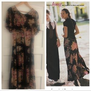💐Two Vtg Boho Grunge Floral Lace-Up Maxis 💐